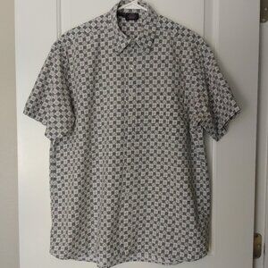 Maui Trading Co Men's Button Down Shirt Blue and White Size L